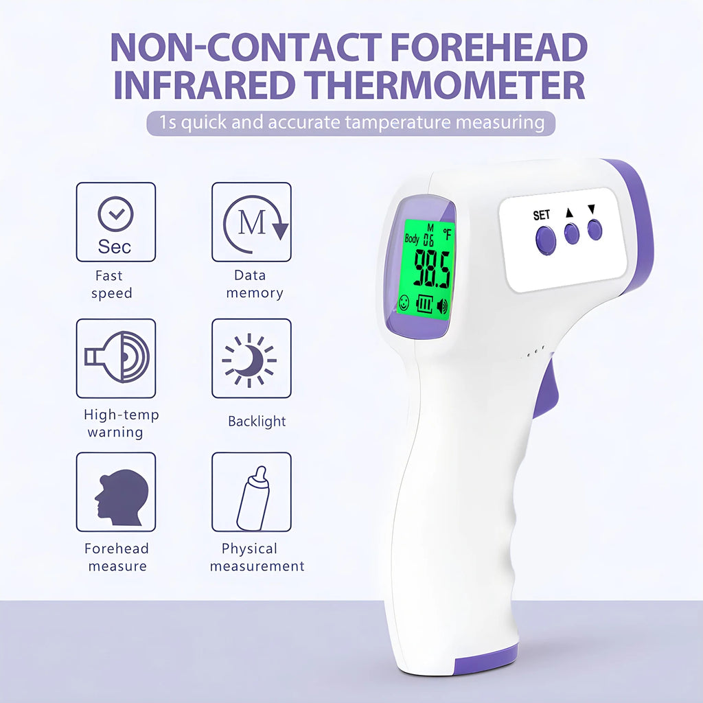 Thermomètre corporel médical rétroéclairé sans contact, et/ou mini oxymètre de doigt, outil de mesure de l'oxygène sanguin.Medical Body Thermometer Backlit Non-Contact Digital Fever Thermometer Measure Tool OR Mini Fingertip Oximeter Blood Oxygen Tool