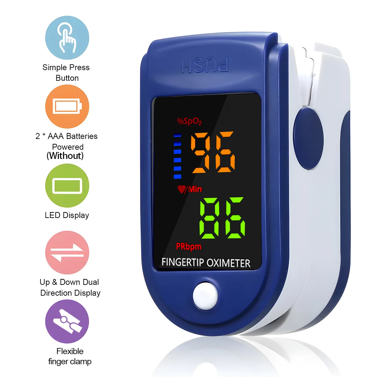 Thermomètre corporel médical rétroéclairé sans contact, et/ou mini oxymètre de doigt, outil de mesure de l'oxygène sanguin.Medical Body Thermometer Backlit Non-Contact Digital Fever Thermometer Measure Tool OR Mini Fingertip Oximeter Blood Oxygen Tool