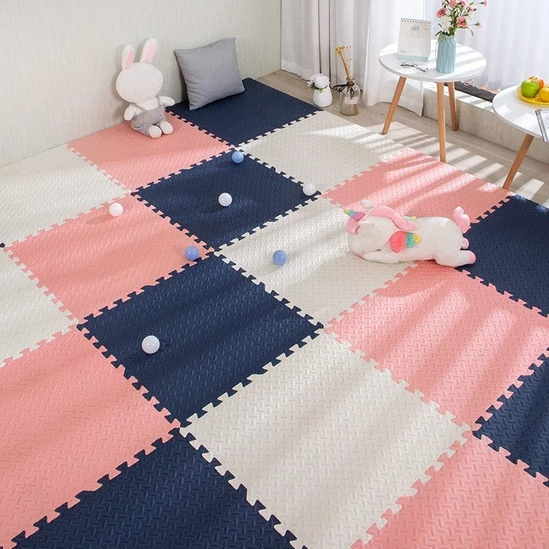 16pcs Tapis de jeu en mousse pour bébé, tapis puzzle, dalles d'exercice emboîtables pour enfants, tapis de sol puzzle, tapis de jeu doux 30*30*1cm