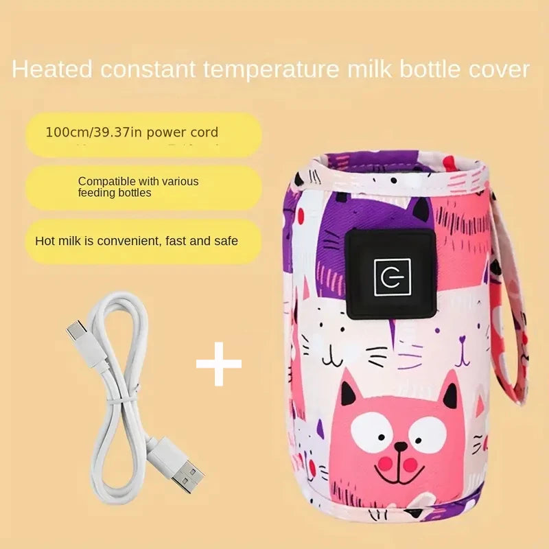 Chauffe-biberon USB pour lait et eau, sac isotherme pour poussette, chauffe-biberon portable.