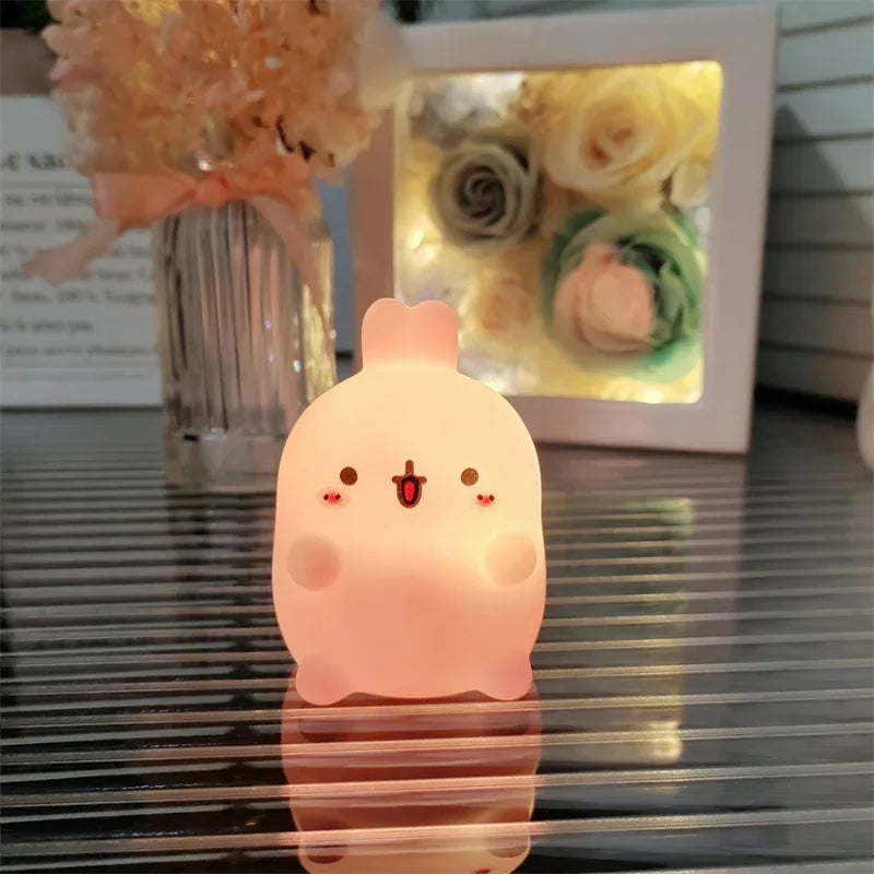 Veilleuse lapin, lampe de chevet LED, petite lampe de table sans fil, sur pied, décoration d'ambiance créative