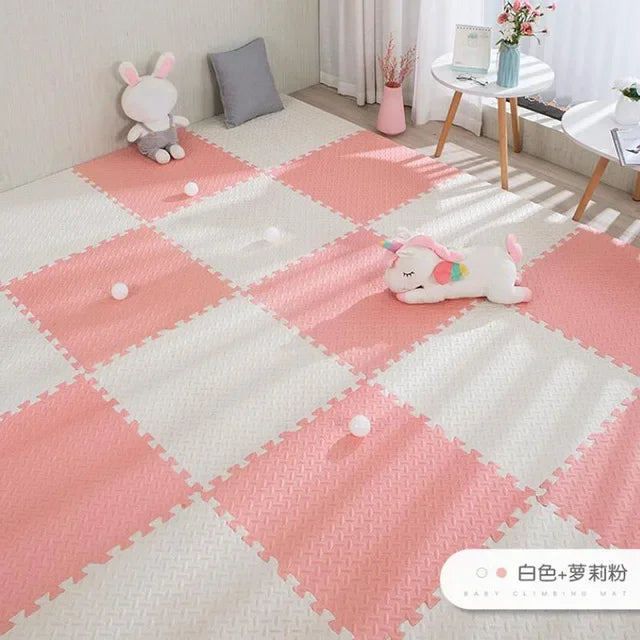 16pcs Tapis de jeu en mousse pour bébé, tapis puzzle, dalles d'exercice emboîtables pour enfants, tapis de sol puzzle, tapis de jeu doux 30*30*1cm