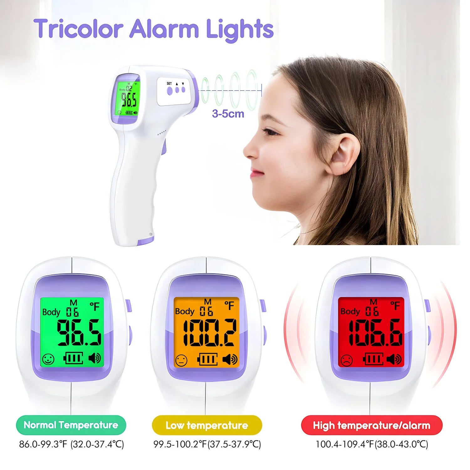 Thermomètre corporel médical rétroéclairé sans contact, et/ou mini oxymètre de doigt, outil de mesure de l'oxygène sanguin.Medical Body Thermometer Backlit Non-Contact Digital Fever Thermometer Measure Tool OR Mini Fingertip Oximeter Blood Oxygen Tool