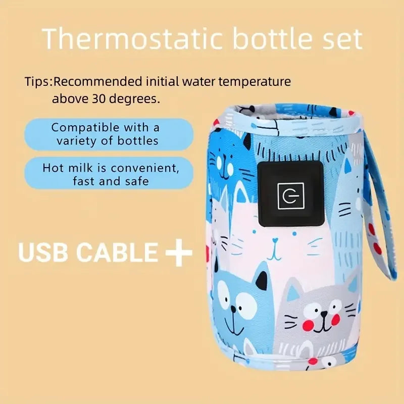 Chauffe-biberon USB pour lait et eau, sac isotherme pour poussette, chauffe-biberon portable.