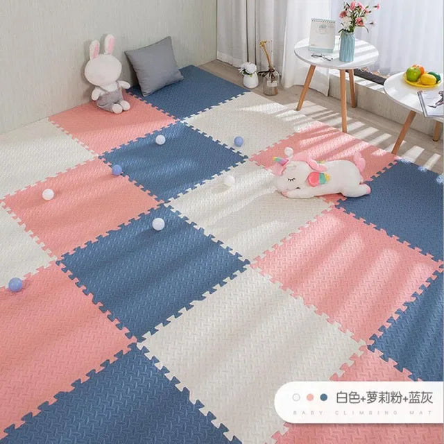 16pcs Tapis de jeu en mousse pour bébé, tapis puzzle, dalles d'exercice emboîtables pour enfants, tapis de sol puzzle, tapis de jeu doux 30*30*1cm