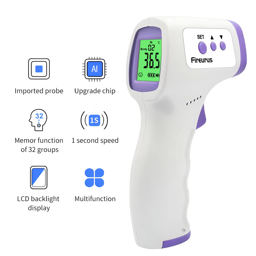 Thermomètre infrarouge numérique LCD pour la mesure corporelle chez les enfants et les adultes, sans contact, pour enfants et adultes.