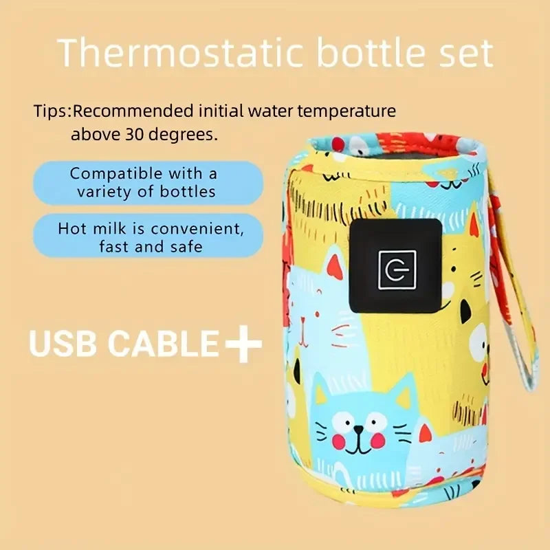 Chauffe-biberon USB pour lait et eau, sac isotherme pour poussette, chauffe-biberon portable.