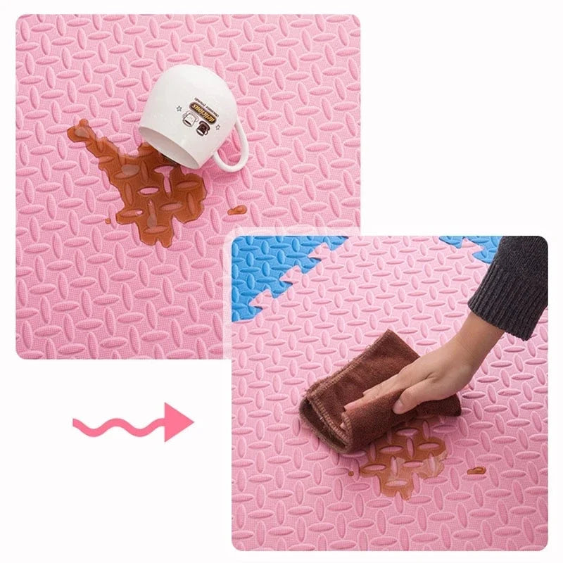 16pcs Tapis de jeu en mousse pour bébé, tapis puzzle, dalles d'exercice emboîtables pour enfants, tapis de sol puzzle, tapis de jeu doux 30*30*1cm