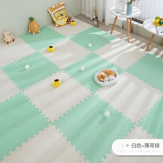 16pcs Tapis de jeu en mousse pour bébé, tapis puzzle, dalles d'exercice emboîtables pour enfants, tapis de sol puzzle, tapis de jeu doux 30*30*1cm