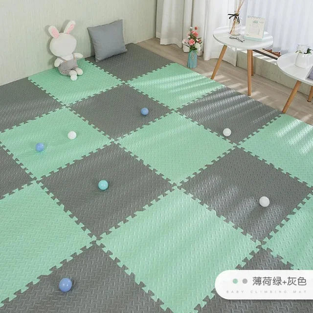 16pcs Tapis de jeu en mousse pour bébé, tapis puzzle, dalles d'exercice emboîtables pour enfants, tapis de sol puzzle, tapis de jeu doux 30*30*1cm