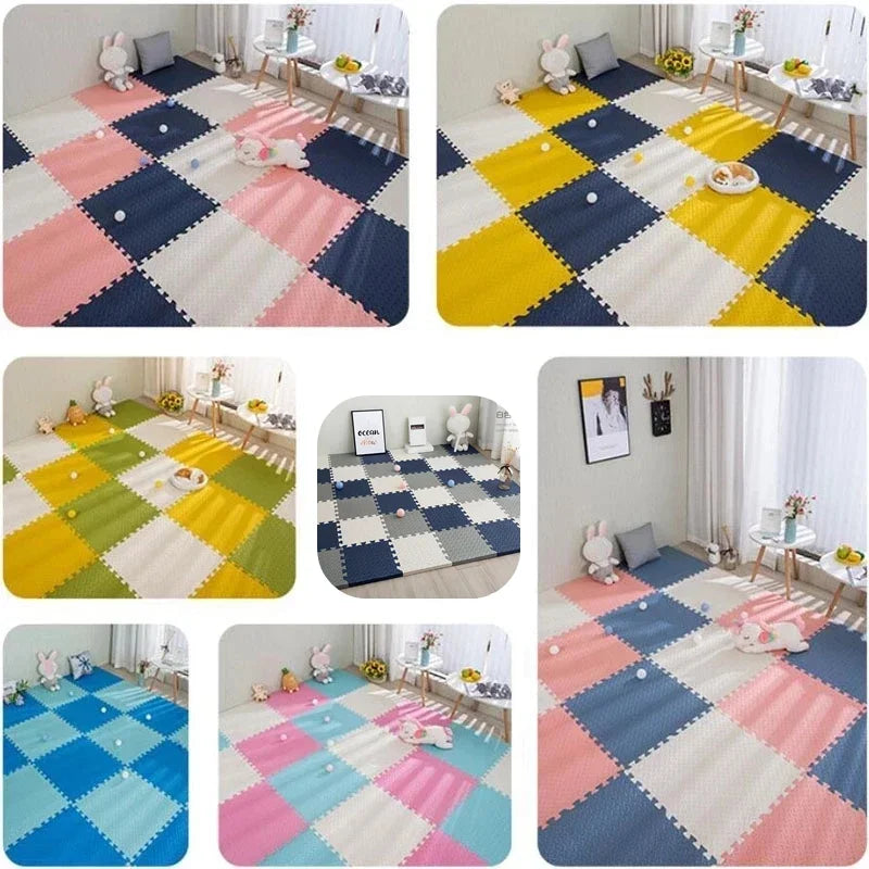 16pcs Tapis de jeu en mousse pour bébé, tapis puzzle, dalles d'exercice emboîtables pour enfants, tapis de sol puzzle, tapis de jeu doux 30*30*1cm