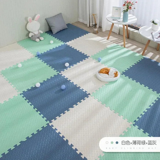 16pcs Tapis de jeu en mousse pour bébé, tapis puzzle, dalles d'exercice emboîtables pour enfants, tapis de sol puzzle, tapis de jeu doux 30*30*1cm