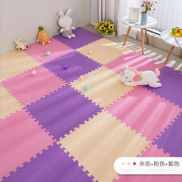 16pcs Tapis de jeu en mousse pour bébé, tapis puzzle, dalles d'exercice emboîtables pour enfants, tapis de sol puzzle, tapis de jeu doux 30*30*1cm