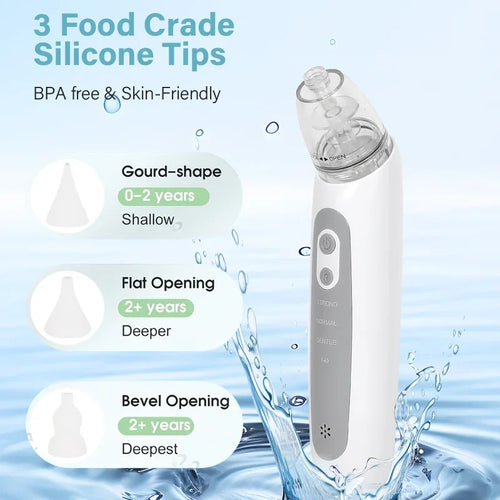 Aspirateur nasal électrique pour bébé et enfant en bas âge, nettoyeur de nez automatique avec musique et 3 embouts en silicon