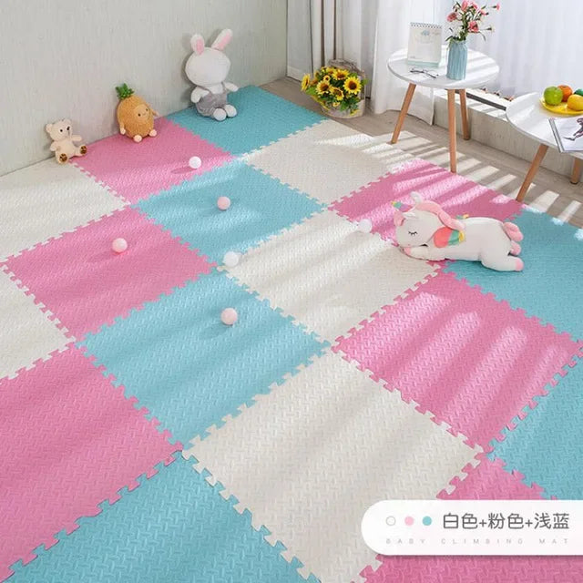 16pcs Tapis de jeu en mousse pour bébé, tapis puzzle, dalles d'exercice emboîtables pour enfants, tapis de sol puzzle, tapis de jeu doux 30*30*1cm