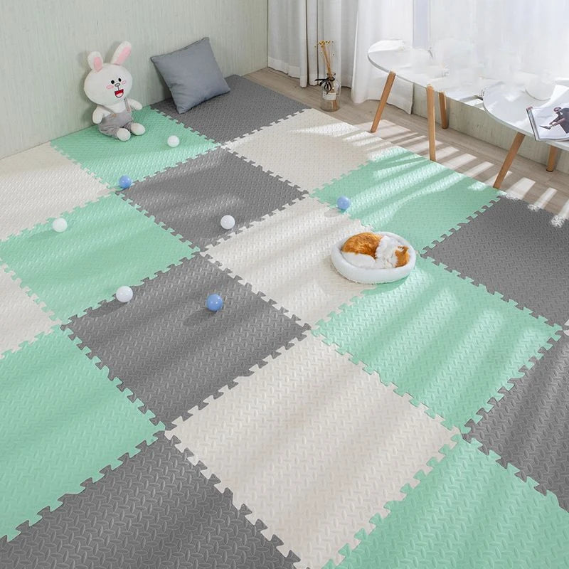 16pcs Tapis de jeu en mousse pour bébé, tapis puzzle, dalles d'exercice emboîtables pour enfants, tapis de sol puzzle, tapis de jeu doux 30*30*1cm