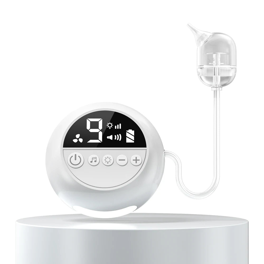 Aspirateur nasal électrique pour bébé, nettoyeur de nez avec musique et veilleuse intégrées, aspirateur nasal rechargeable pour bébés-Baby Nasal Aspirator Electric Nose Cleaner with Built-In Music & Night Light Rechargeable Nose Booger Sucker for Babies