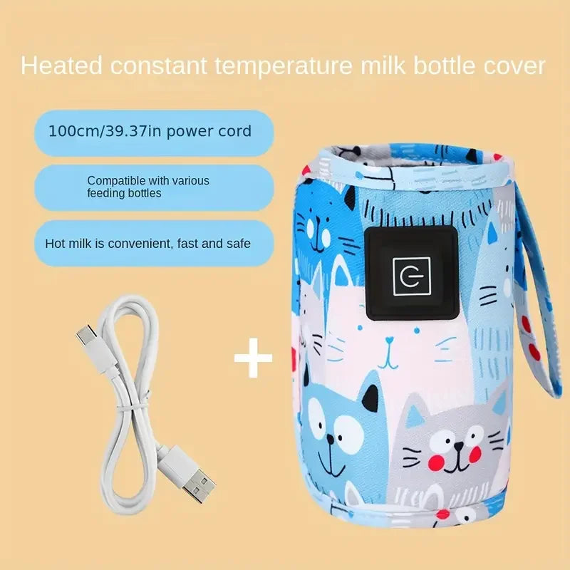 Chauffe-biberon USB pour lait et eau, sac isotherme pour poussette, chauffe-biberon portable.