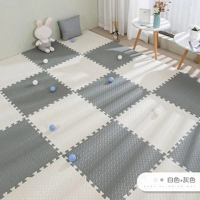 16pcs Tapis de jeu en mousse pour bébé, tapis puzzle, dalles d'exercice emboîtables pour enfants, tapis de sol puzzle, tapis de jeu doux 30*30*1cm