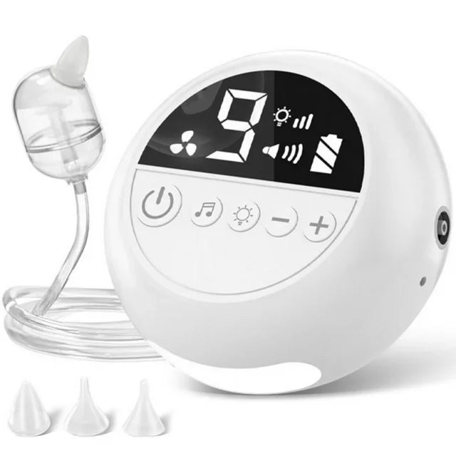 Aspirateur nasal électrique pour bébé, nettoyeur de nez avec musique et veilleuse intégrées, aspirateur nasal rechargeable pour bébés-Baby Nasal Aspirator Electric Nose Cleaner with Built-In Music & Night Light Rechargeable Nose Booger Sucker for Babies
