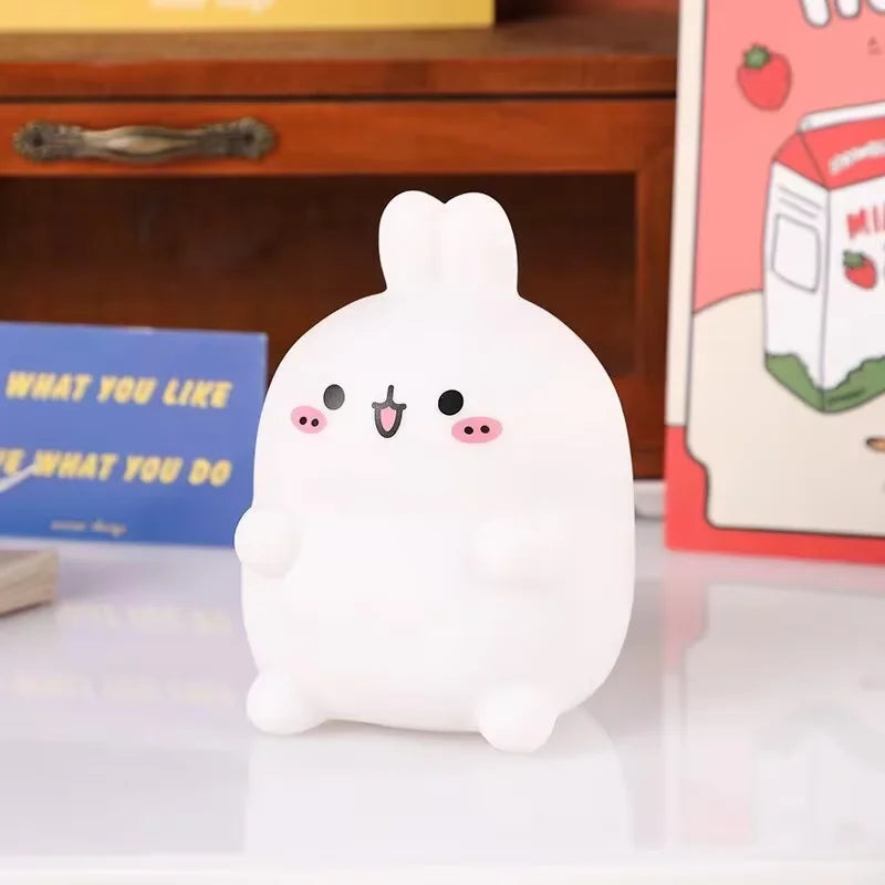 Veilleuse lapin, lampe de chevet LED, petite lampe de table sans fil, sur pied, décoration d'ambiance créative