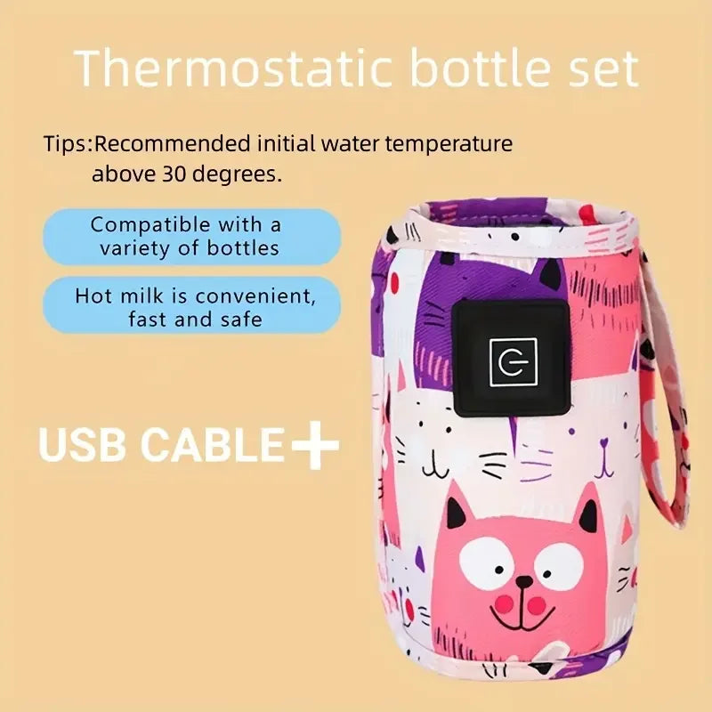Chauffe-biberon USB pour lait et eau, sac isotherme pour poussette, chauffe-biberon portable.